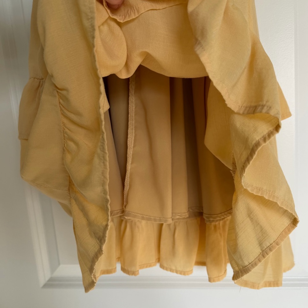 Yellow Ruffle Mini Sundress (size small) - Picture 4 of 7